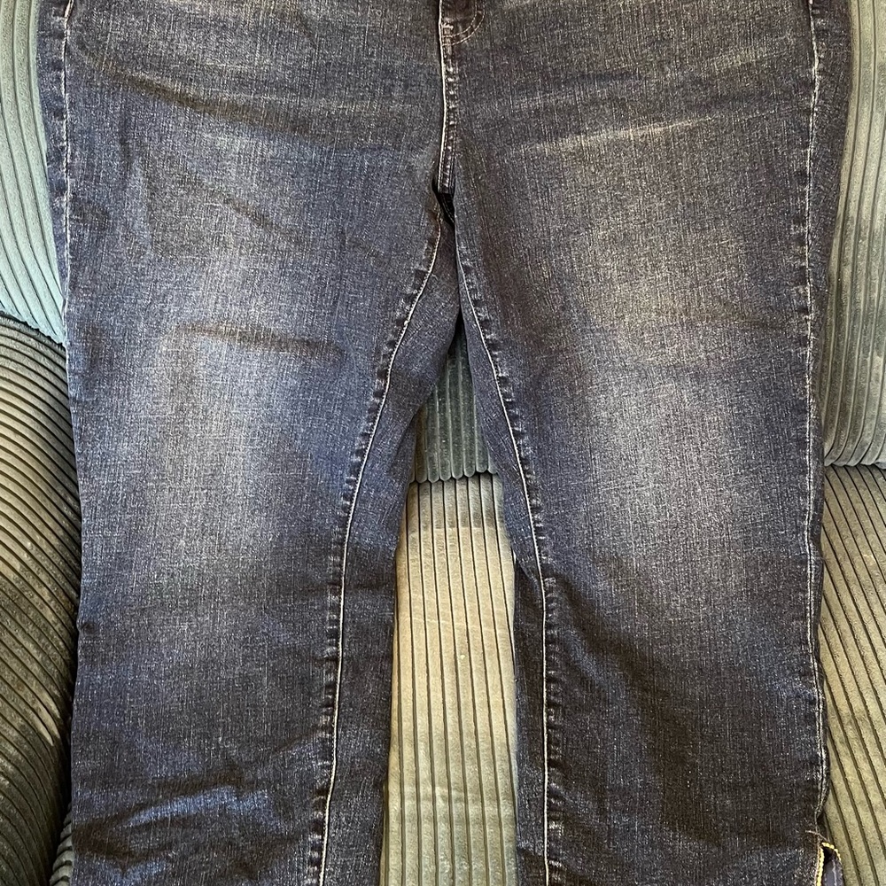 Talbots Slim Ankle Jean 20W with cute rhinestone cutaway detail at ankle!